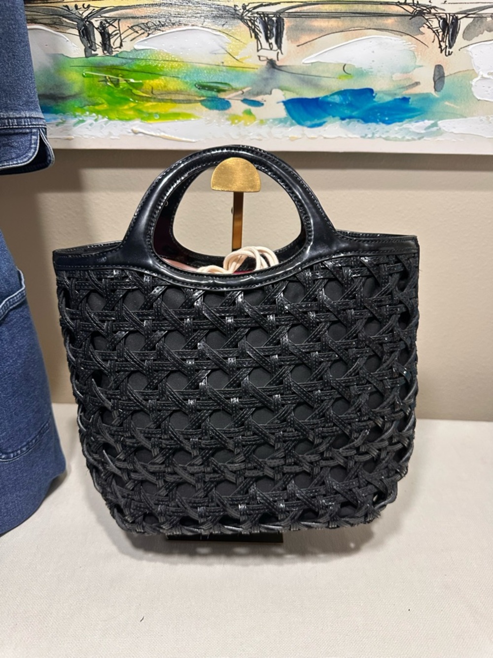 kate spade Black Woven Patent Leather Tote- WKA475284 - Picture 3 of 10